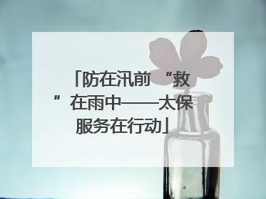 防在汛前 “救”在雨中——太保服务在行动