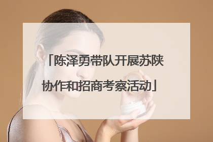陈泽勇带队开展苏陕协作和招商考察活动