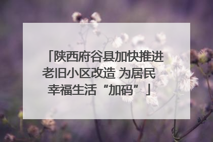 陕西府谷县加快推进老旧小区改造 为居民幸福生活“加码”