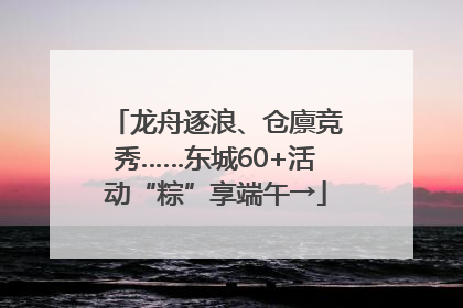 龙舟逐浪、仓廪竞秀……东城60+活动“粽”享端午→