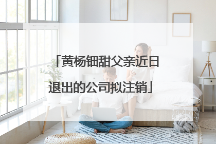 黄杨钿甜父亲近日退出的公司拟注销
