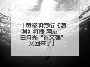 黄晓明领衔《潜渊》将播 网友：白月光“许文强”又回来了