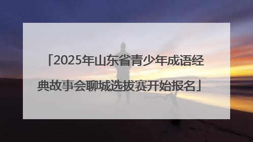 2025年山东省青少年成语经典故事会聊城选拔赛开始报名