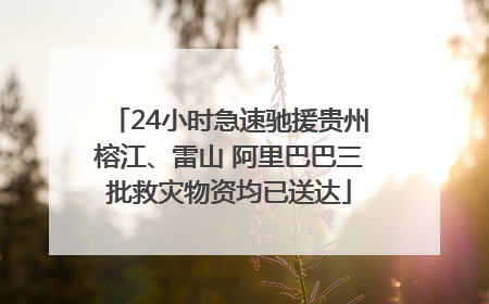 24小时急速驰援贵州榕江、雷山 阿里巴巴三批救灾物资均已送达