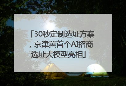 30秒定制选址方案，京津冀首个AI招商选址大模型亮相