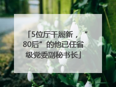 5位厅干履新，“80后”的他已任省级党委副秘书长