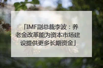 IMF副总裁李波：养老金改革能为资本市场建设提供更多长期资金